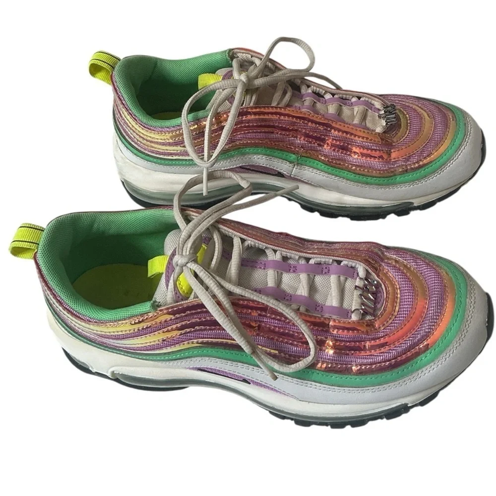 Nike AirMax 97 Neon Multi Colors Sneakers Shoes Size 9.5